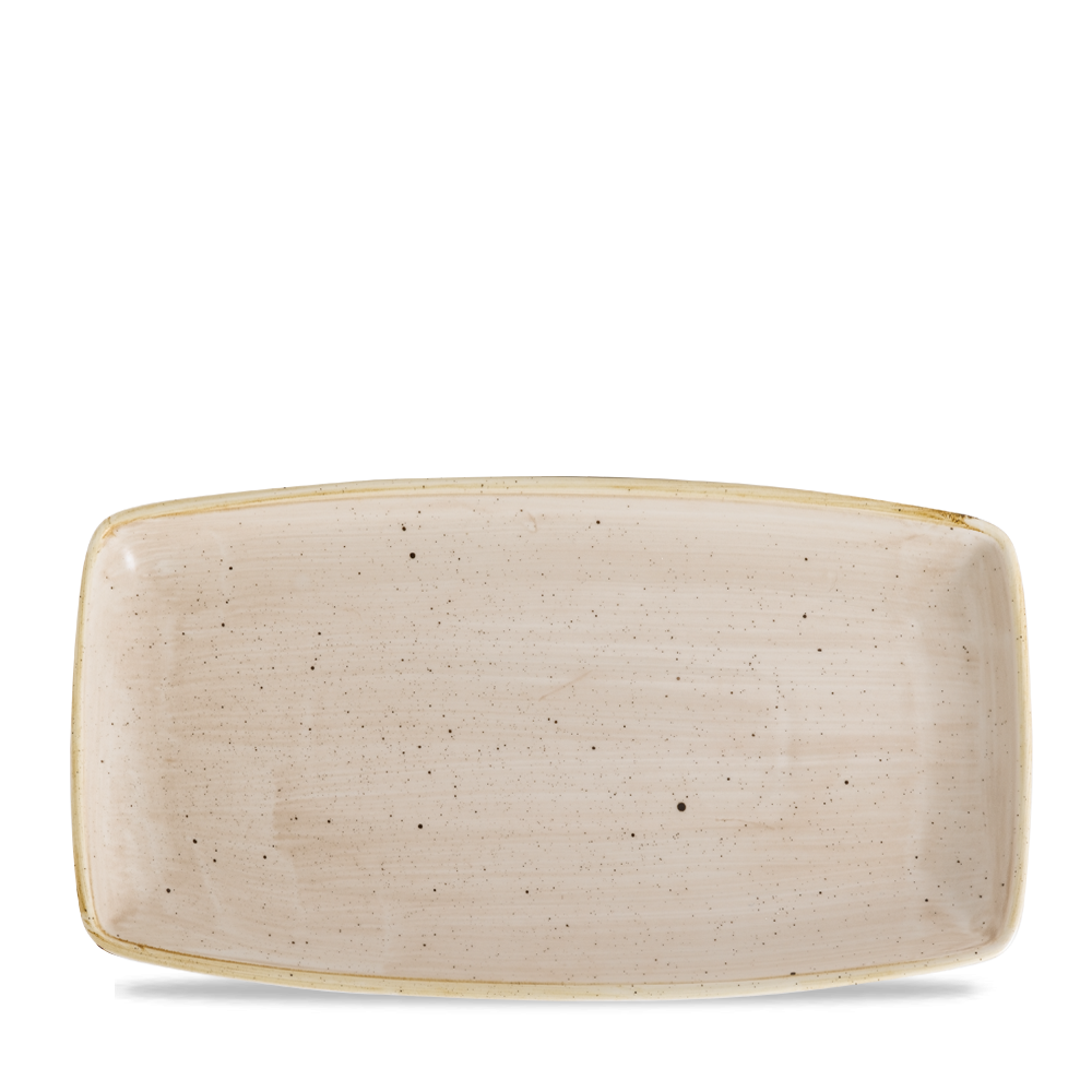 Churchill Stonecast Oblong Plate Nutmeg Cream 35x18.5cm-13.75x7.3"