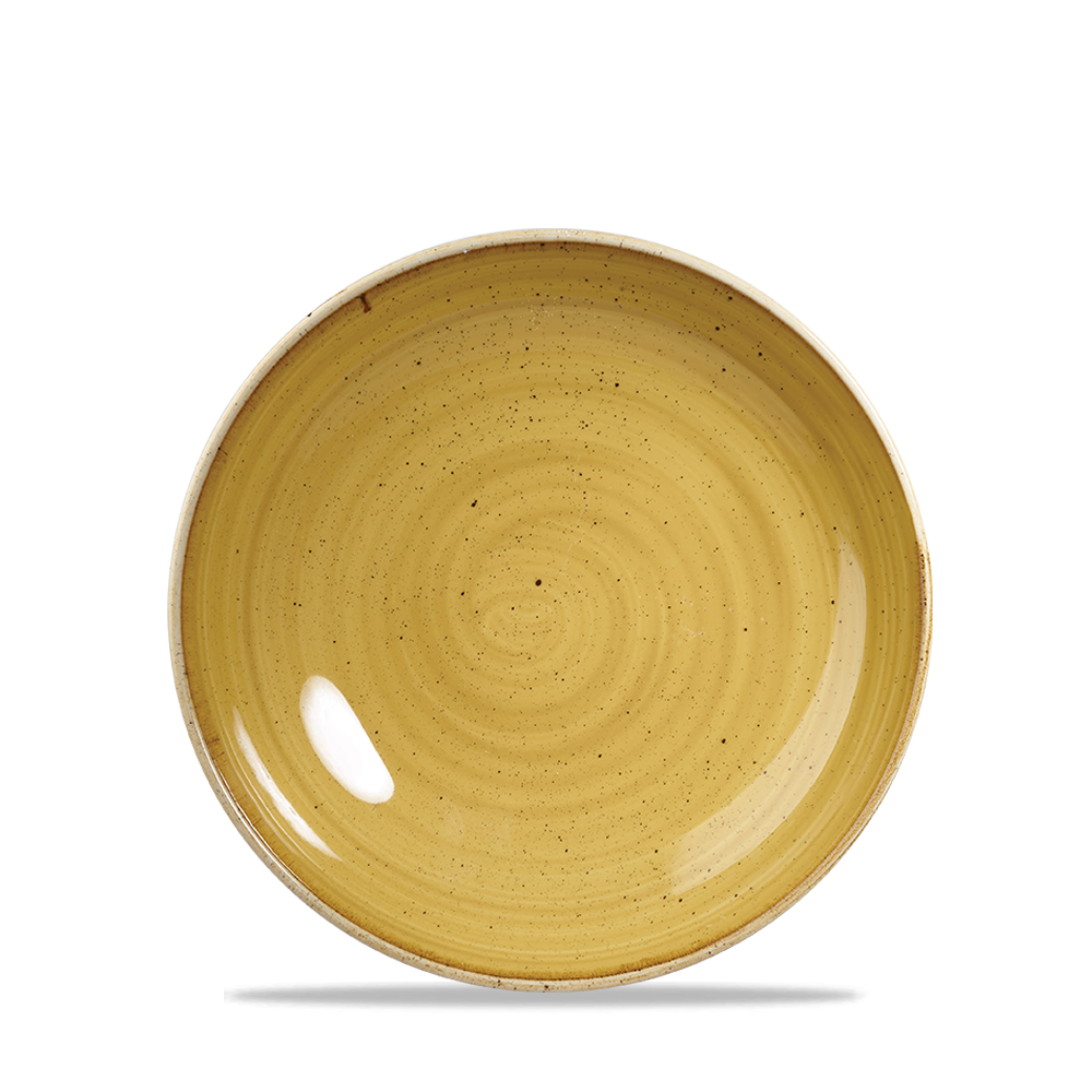 Churchill Stonecast Coupe Plate Mustard Seed Yellow 16.5cm-6.5"