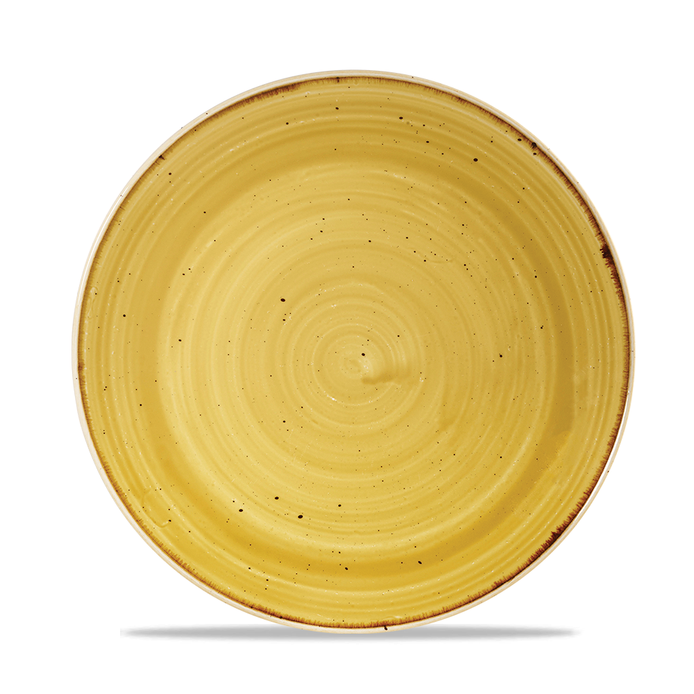 Churchill Stonecast Coupe Plate Mustard Seed Yellow 21.7cm-8.5"