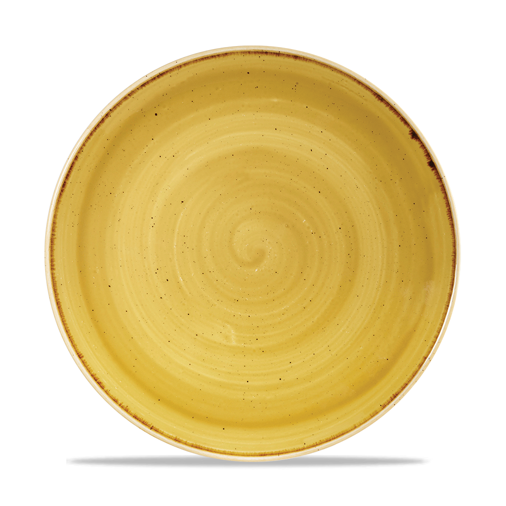 Churchill Stonecast Coupe Plate Mustard Seed Yellow 26cm-10.25"