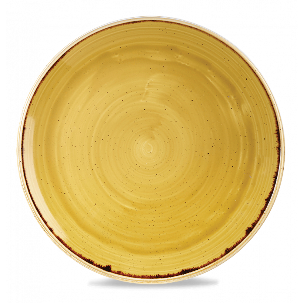 Churchill Stonecast Coupe Plate Mustard Seed Yellow 32.4cm-12.75"