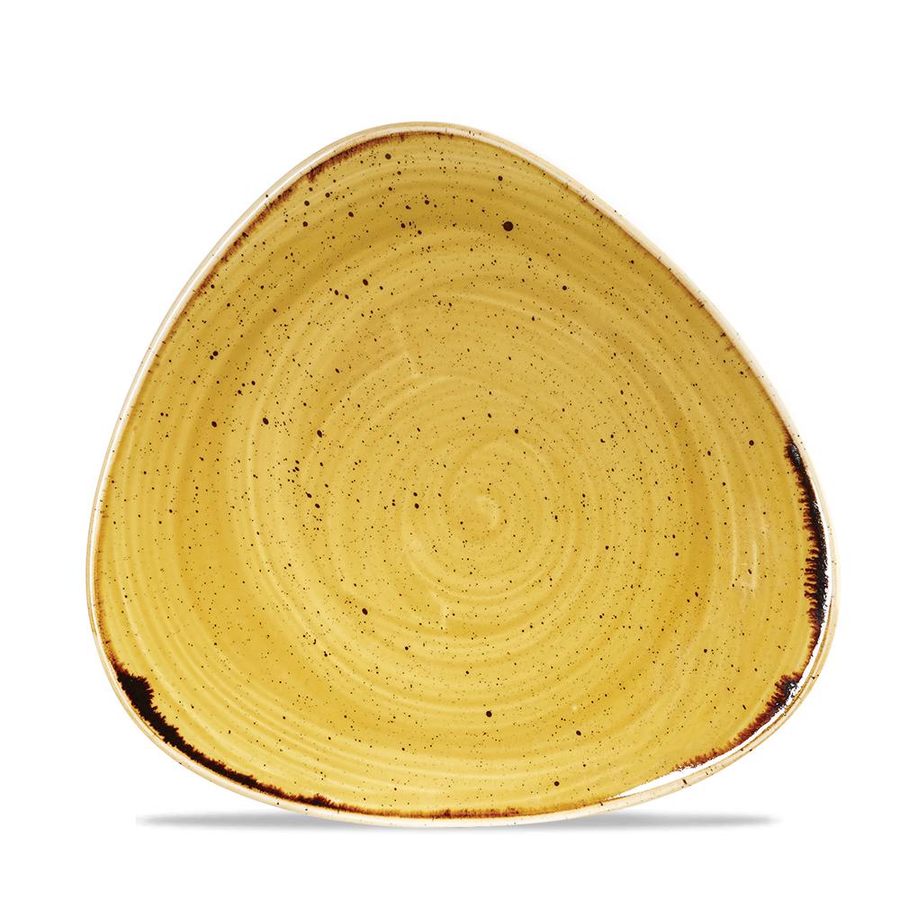 Churchill Stonecast Triangle Plate Mustard Seed Yellow 22.9cm-9"
