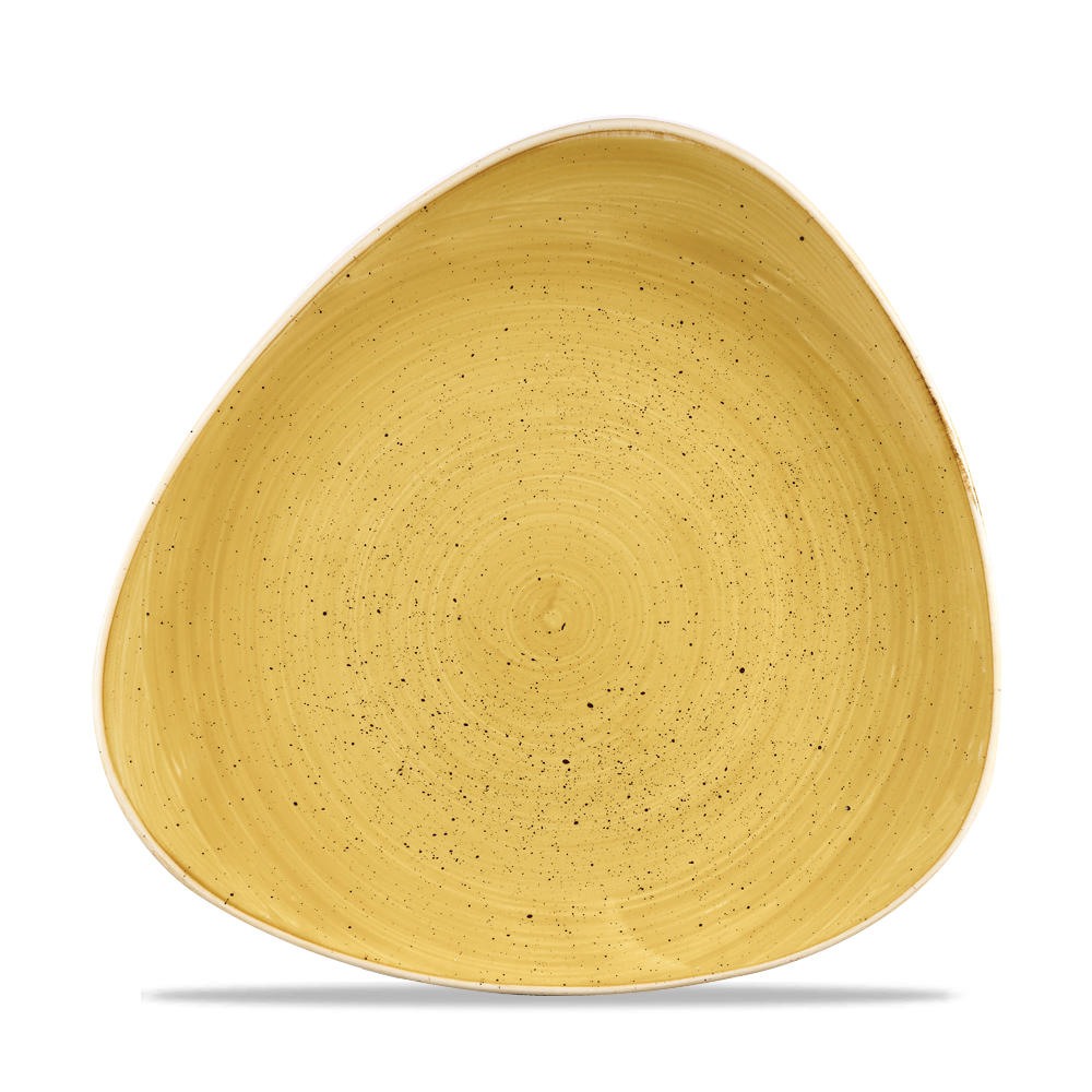Churchill Stonecast Triangle Plate Mustard Seed Yellow 26.5cm-10.4"