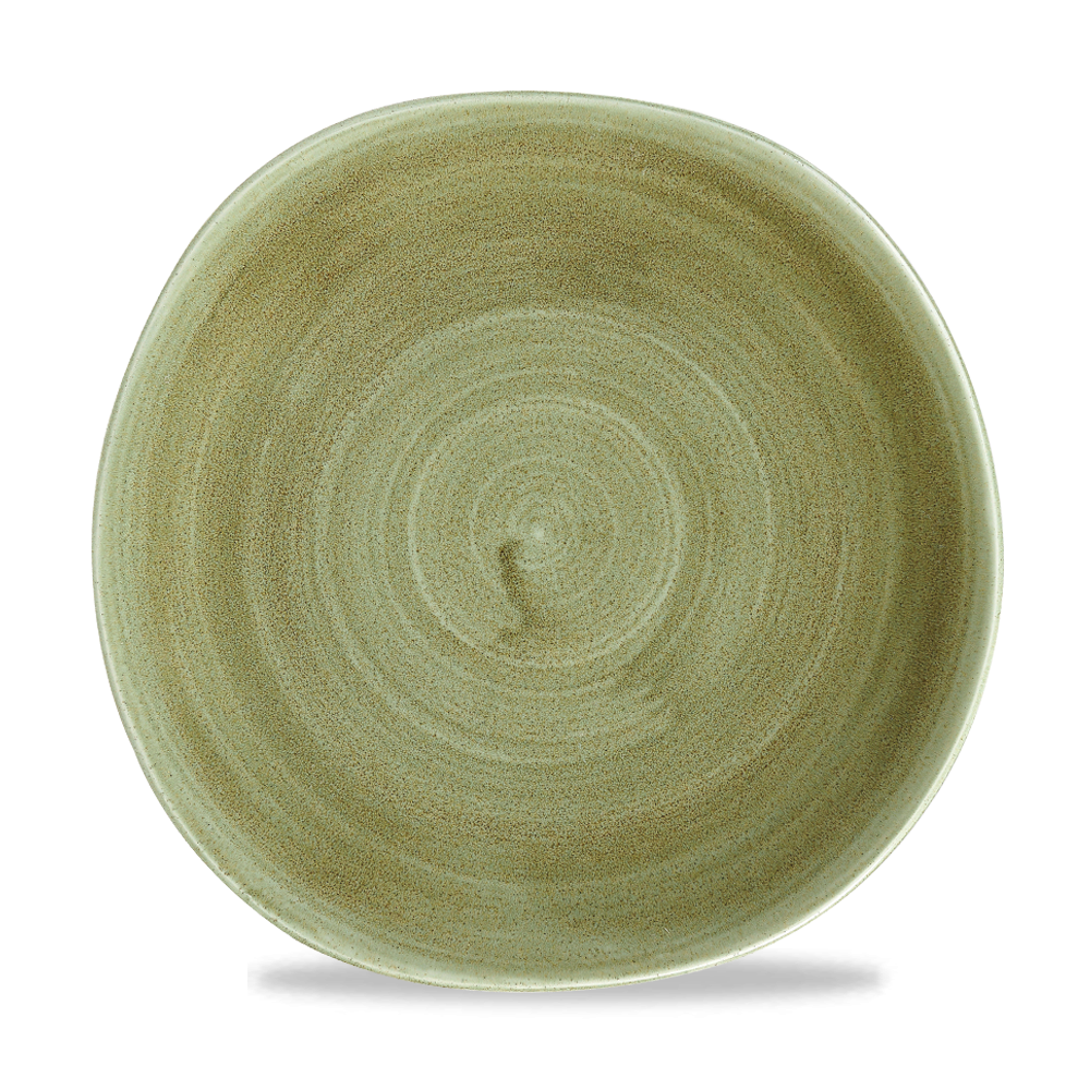 Churchill Stonecast Patina Organic Round Plate Burnished Green 26.4cm-10.4"