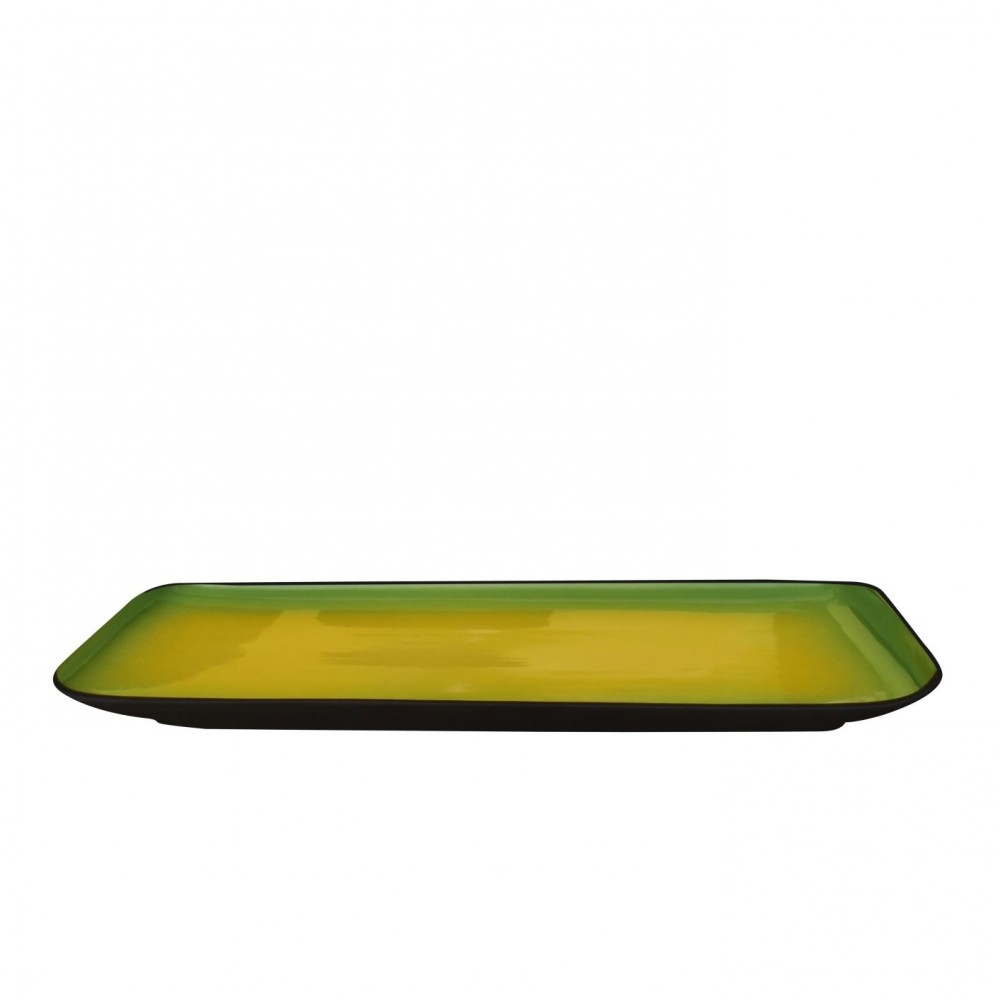 Sango Kyoto Rectangular Plate Green 25x10-10x4"