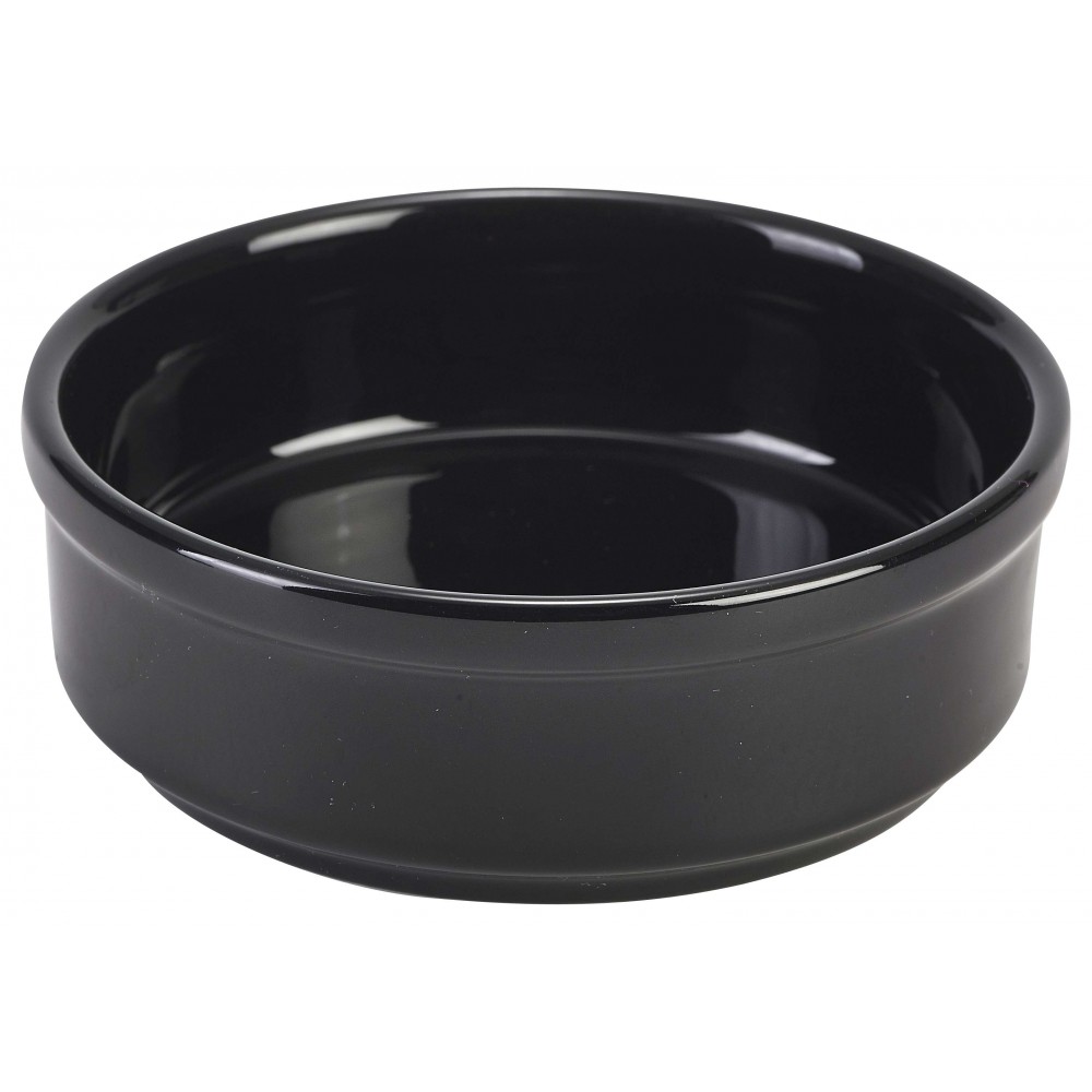 Genware Black Round Tapas Dish 10cm