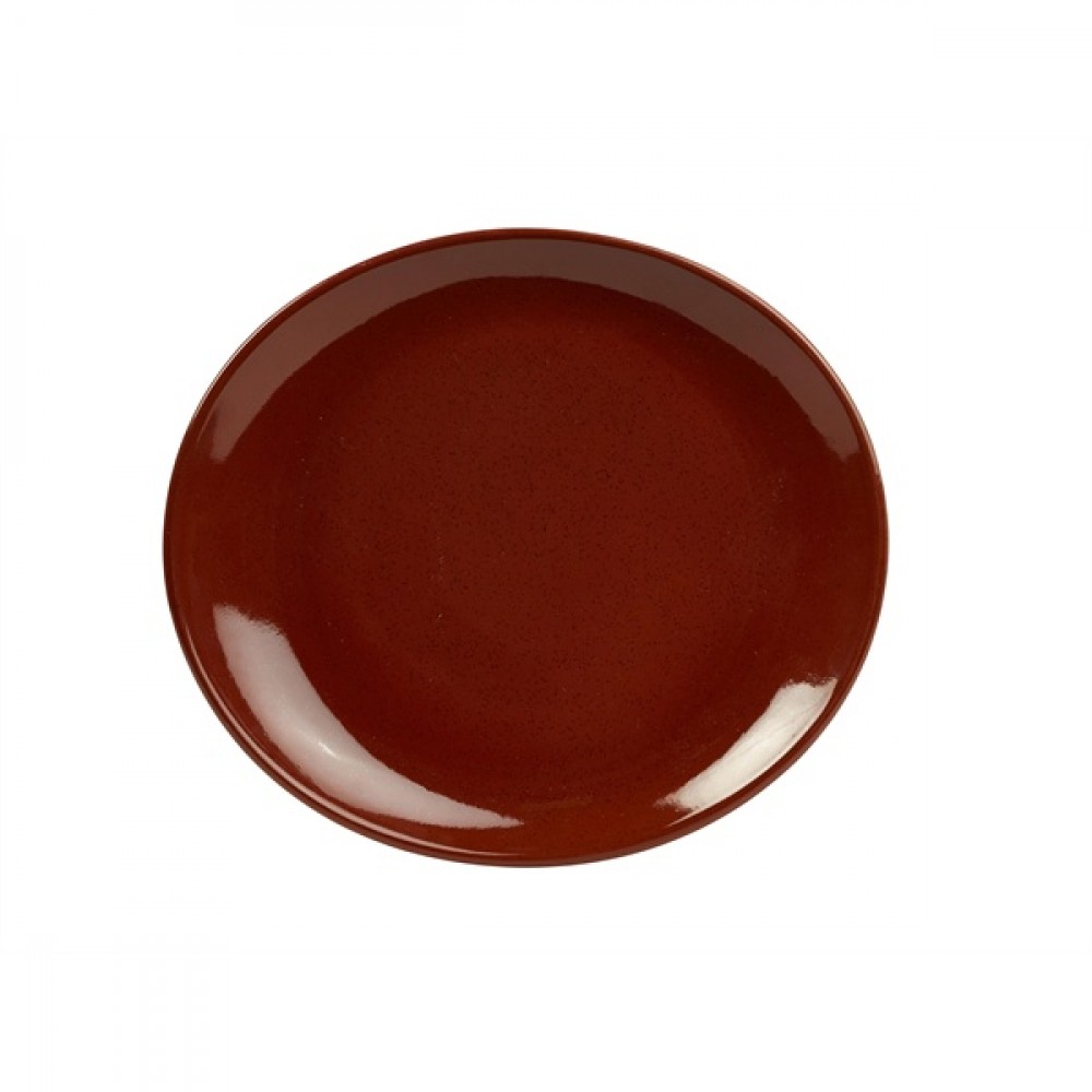 Terra Stoneware Oval Plate Red 25cm-9.8"
