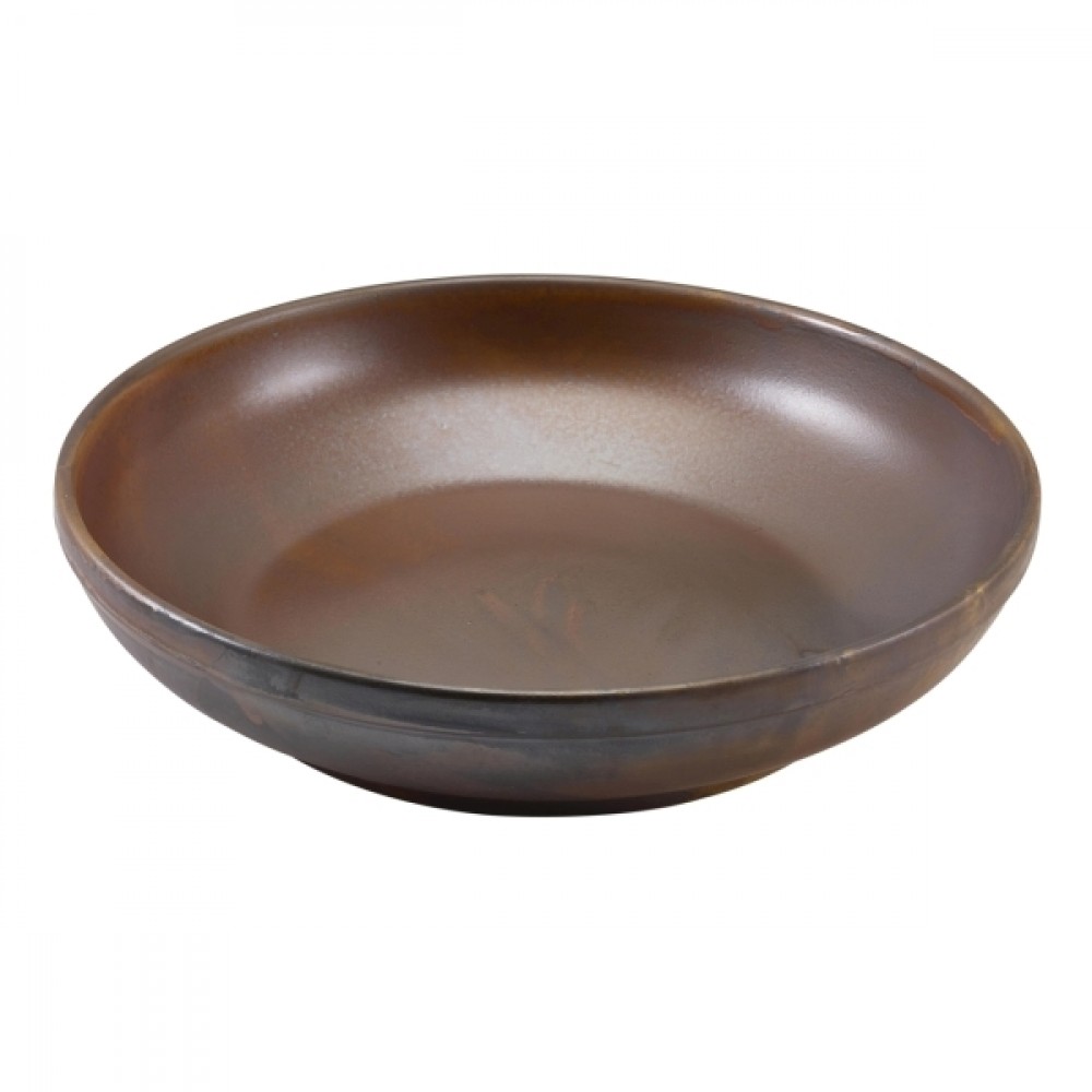 Terra Porcelain Coupe Bowl Rustic Copper 27.5cm-10.75"