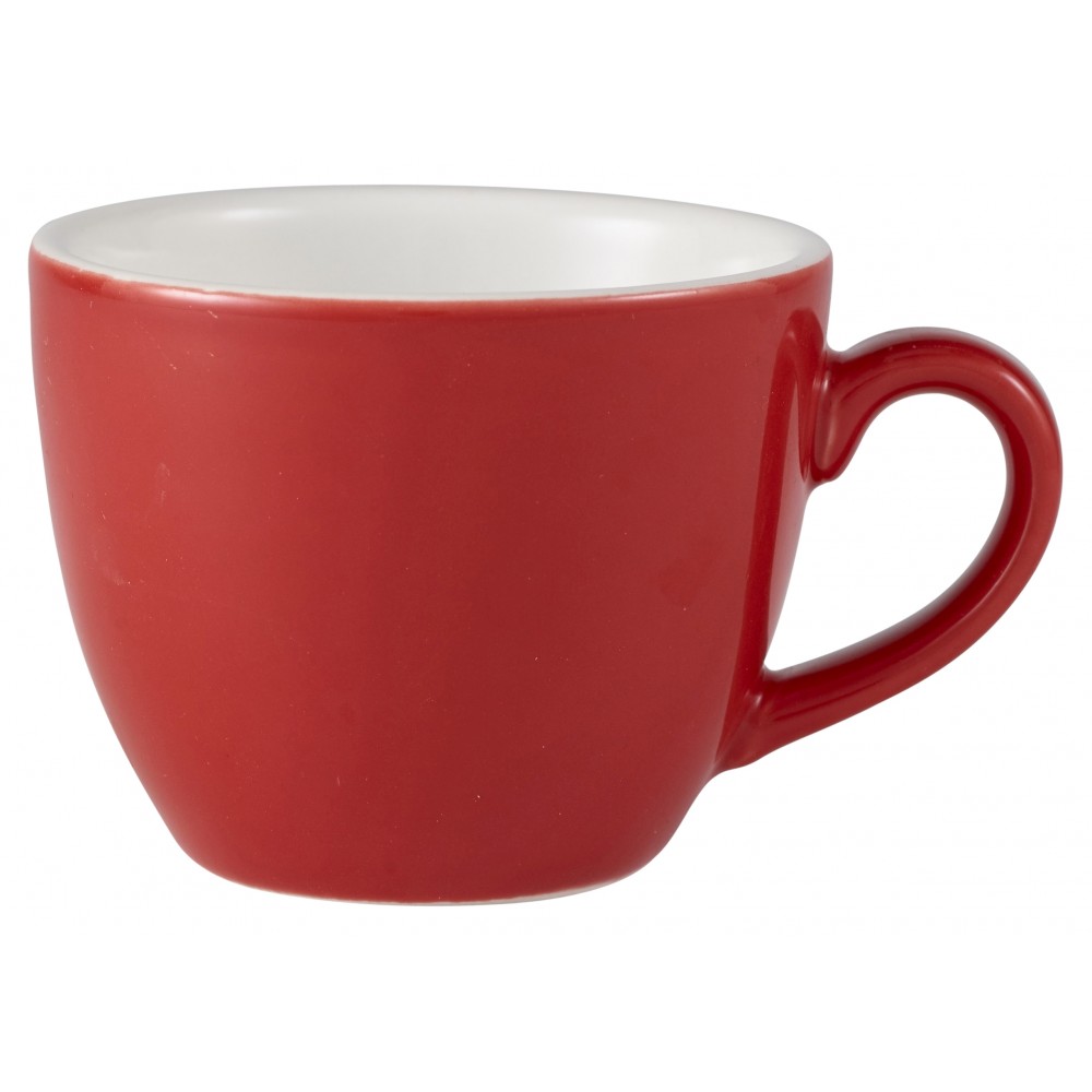 Genware Bowl Shaped Cup Red 9cl-3oz