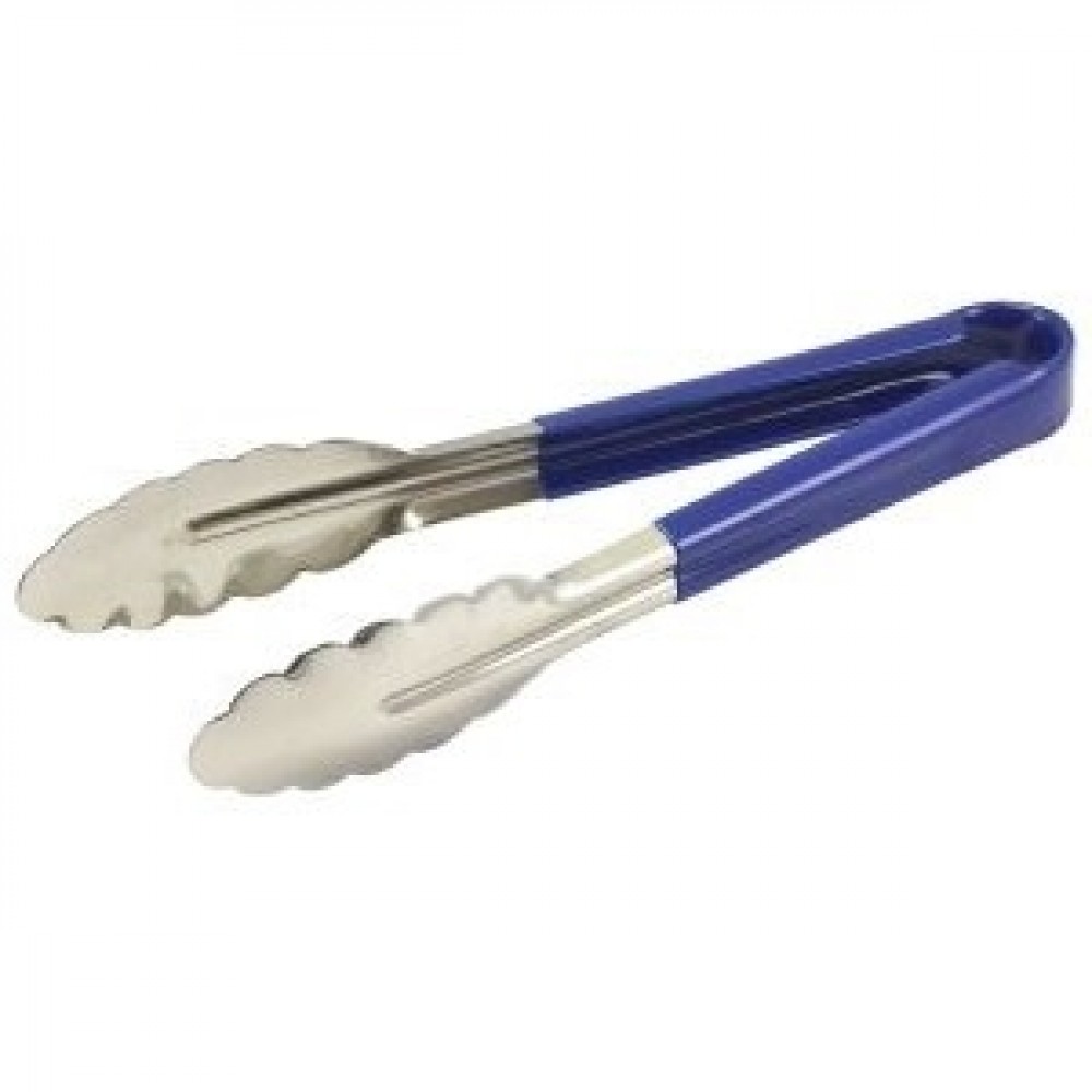 Genware Blue Colour Coded All Purpose Tongs 230mm