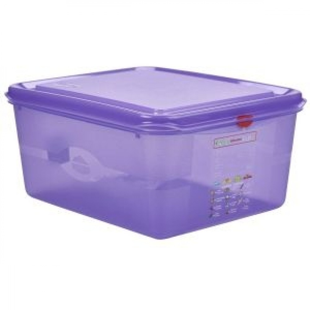 Genware Polycarbonate Allergen Container Purple GN 1/2 150mm Deep 10L