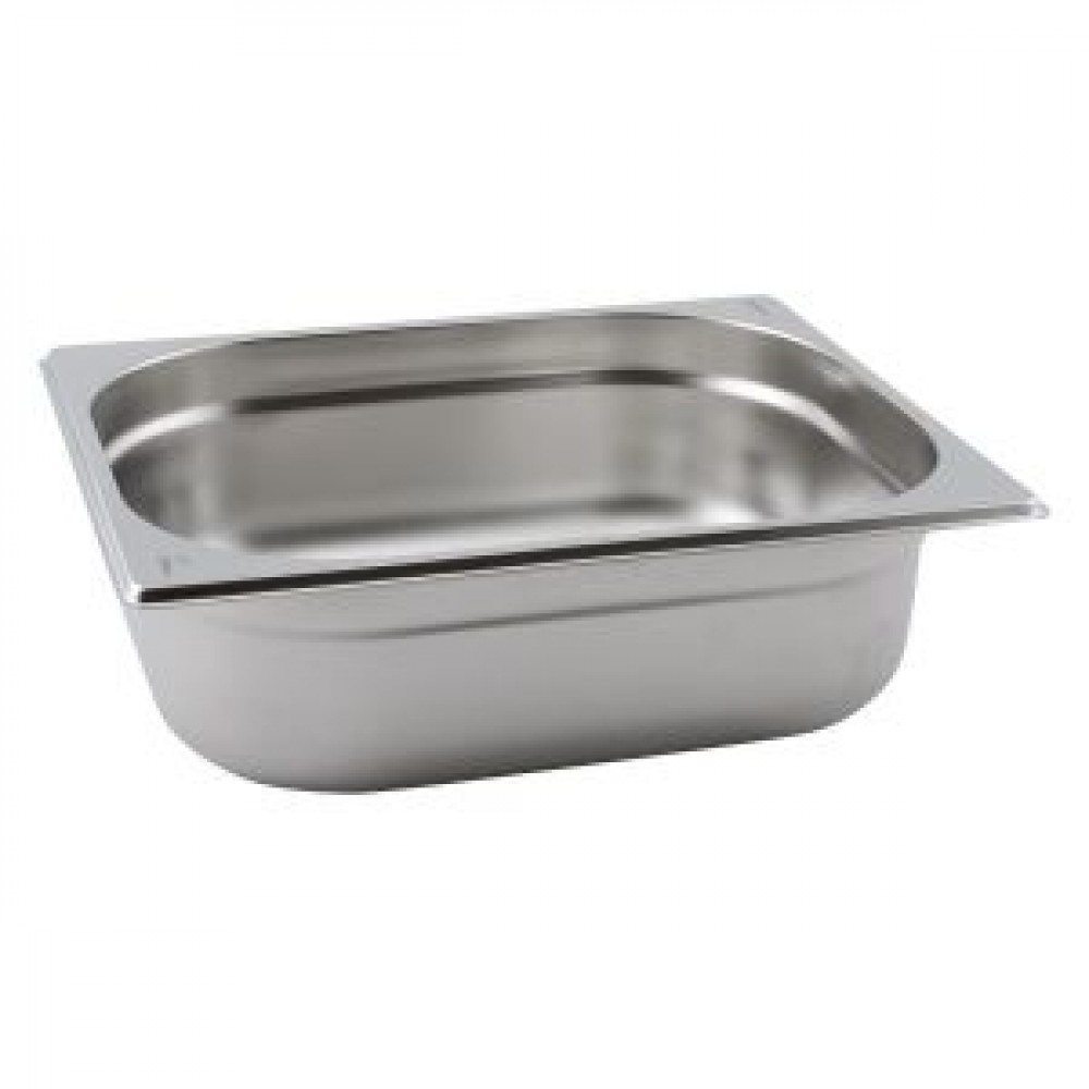Genware Stainless Steel Gastronorm 1-2 65mm Deep