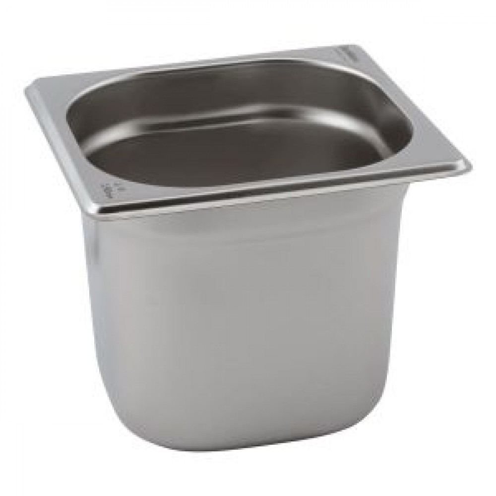 Genware Stainless Steel Gastronorm 1-6 150mm Deep