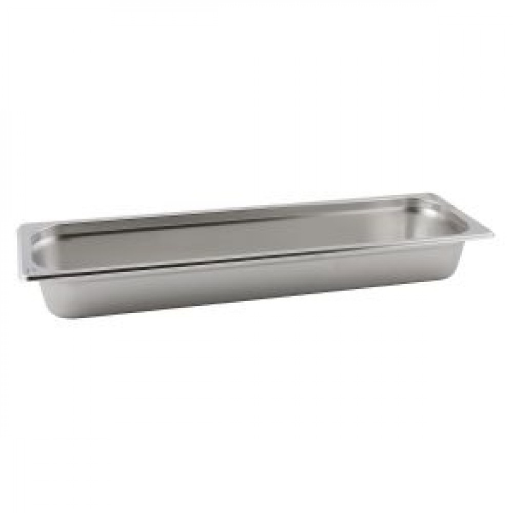 Genware Stainless Steel Gastronorm 2-4 65mm Deep