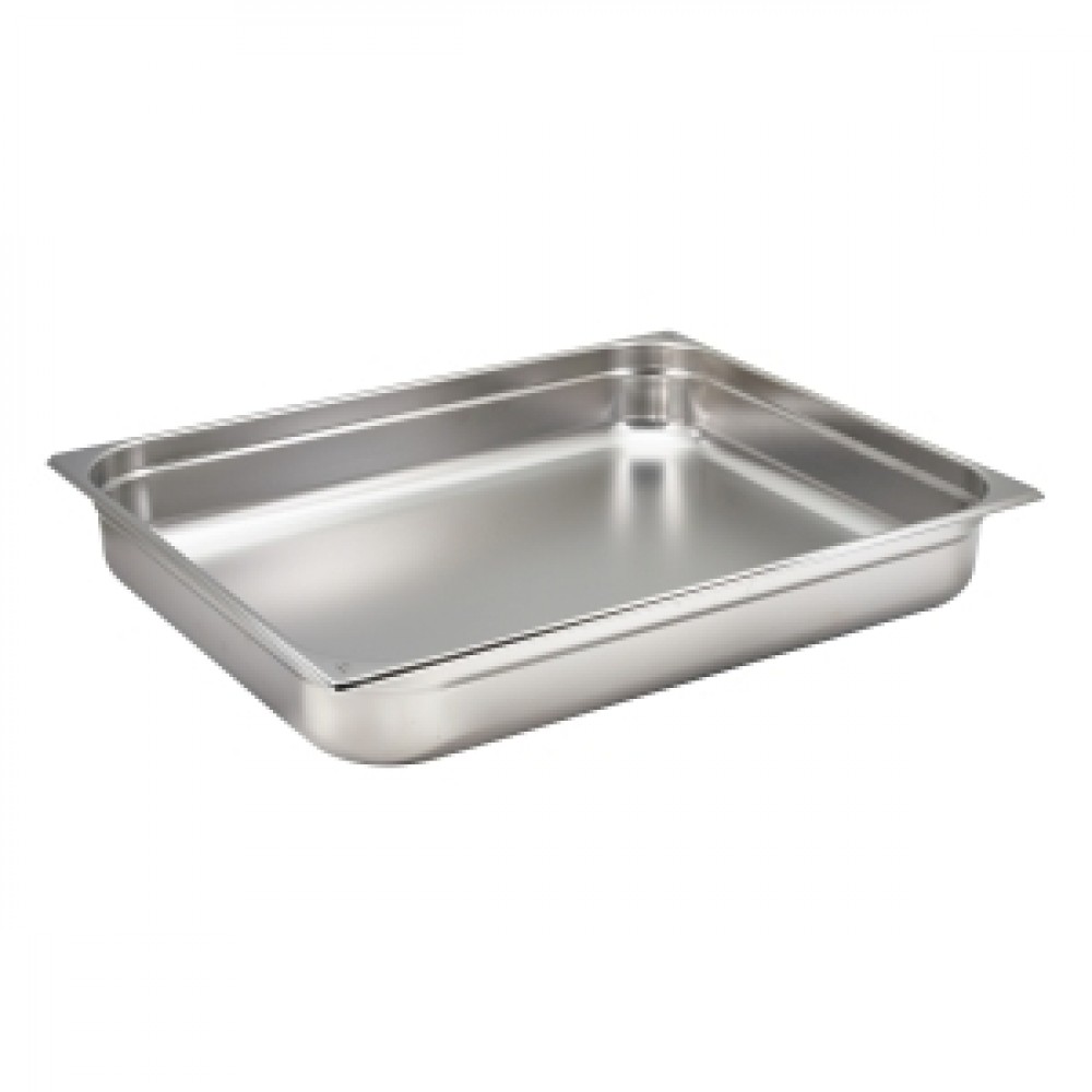 Genware Stainless Steel Gastronorm 2-1 100mm Deep