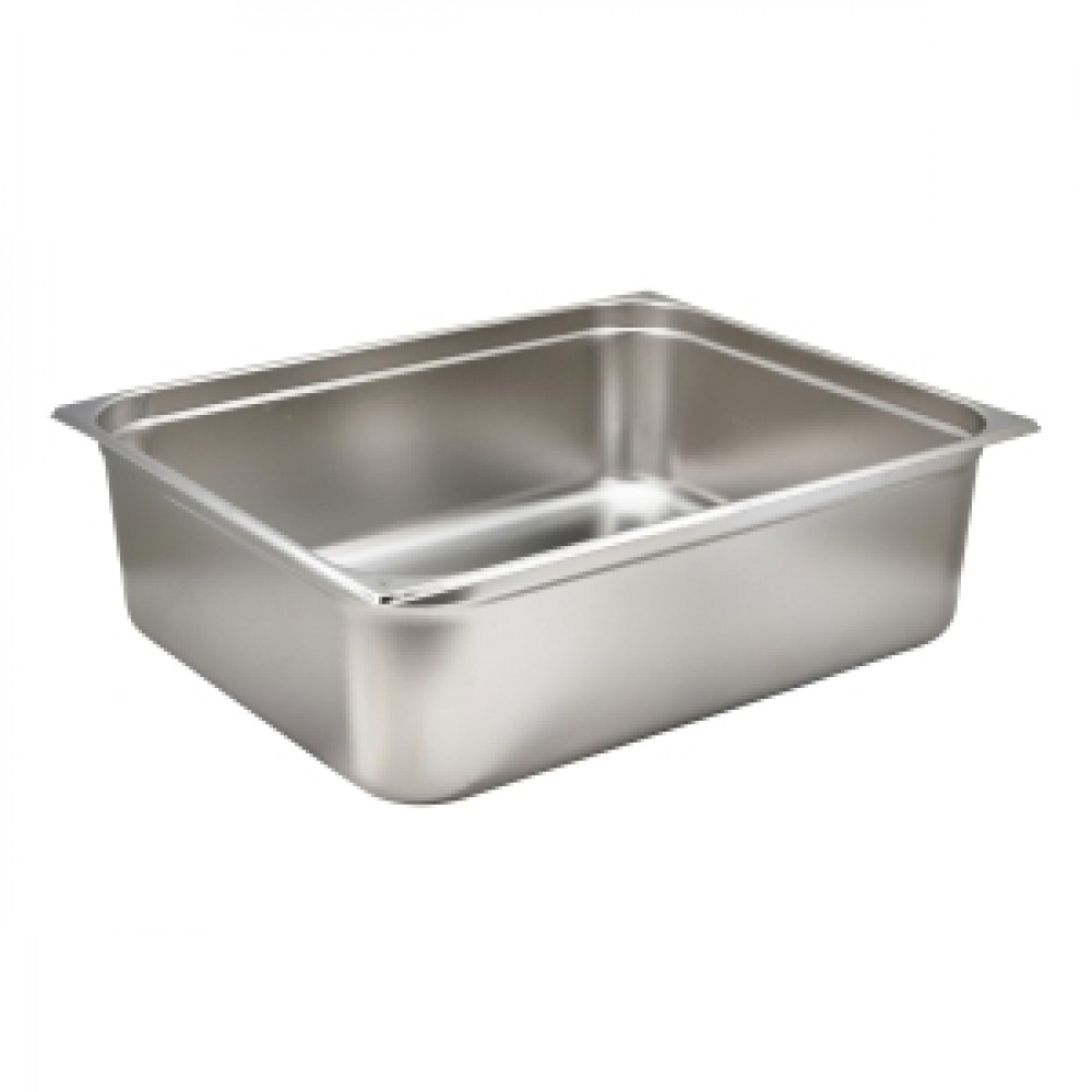 Genware Stainless Steel Gastronorm 2-1 200mm Deep