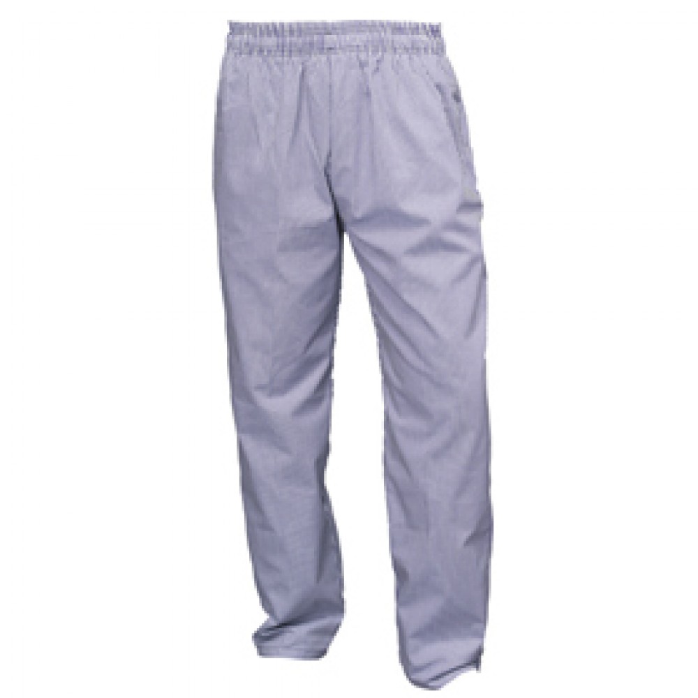 Genware Chef Baggies Small Check Trousers Blue Check M 34"-36" Waist