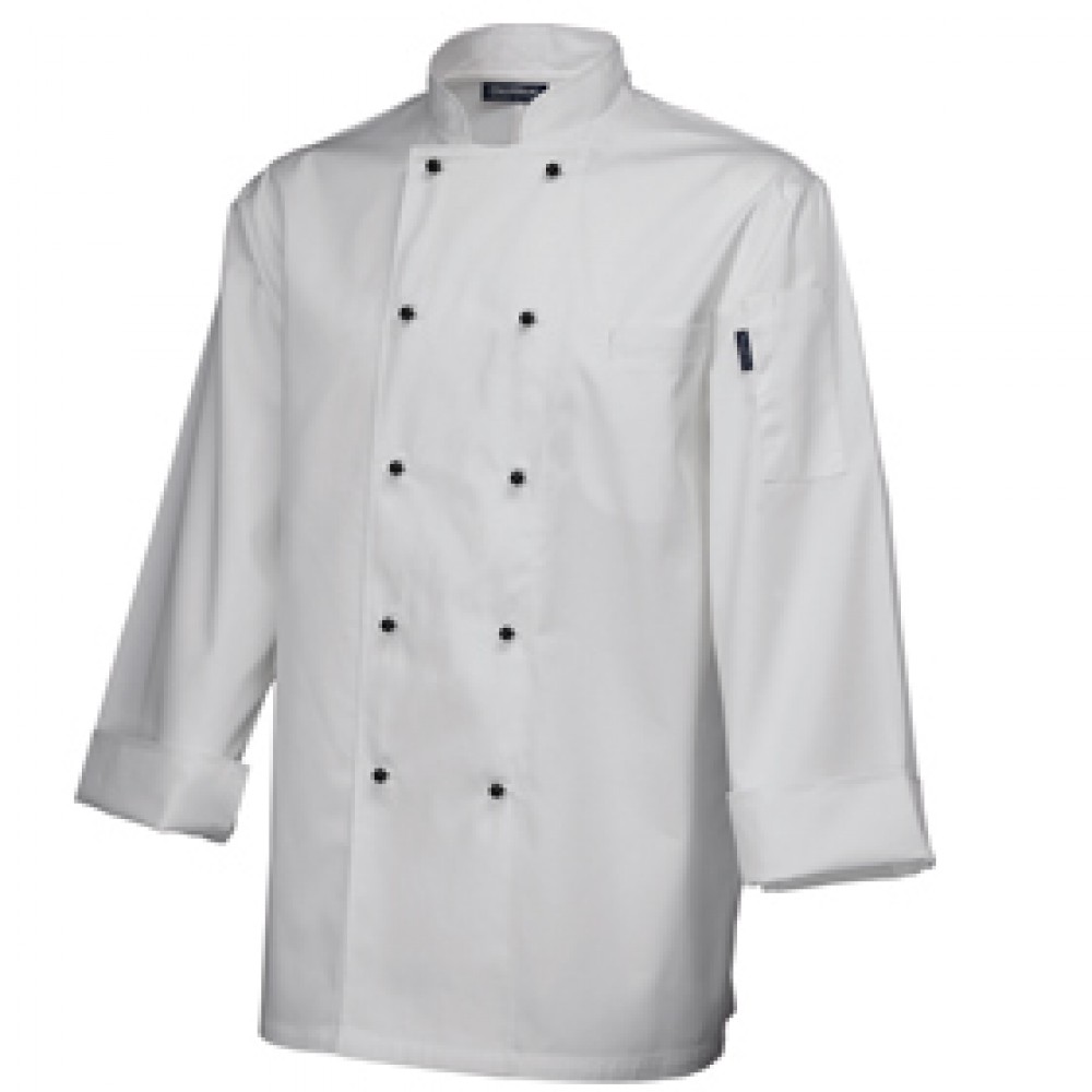 Genware Superior Chef Jacket Long Sleeve White XS 32"-34"