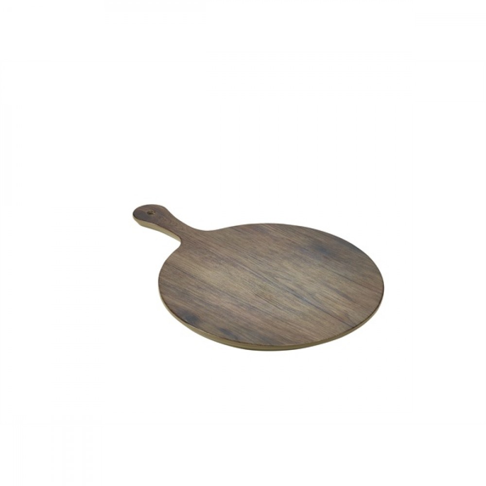 Genware Wood Effect Melamine Round Paddle 30x42cm
