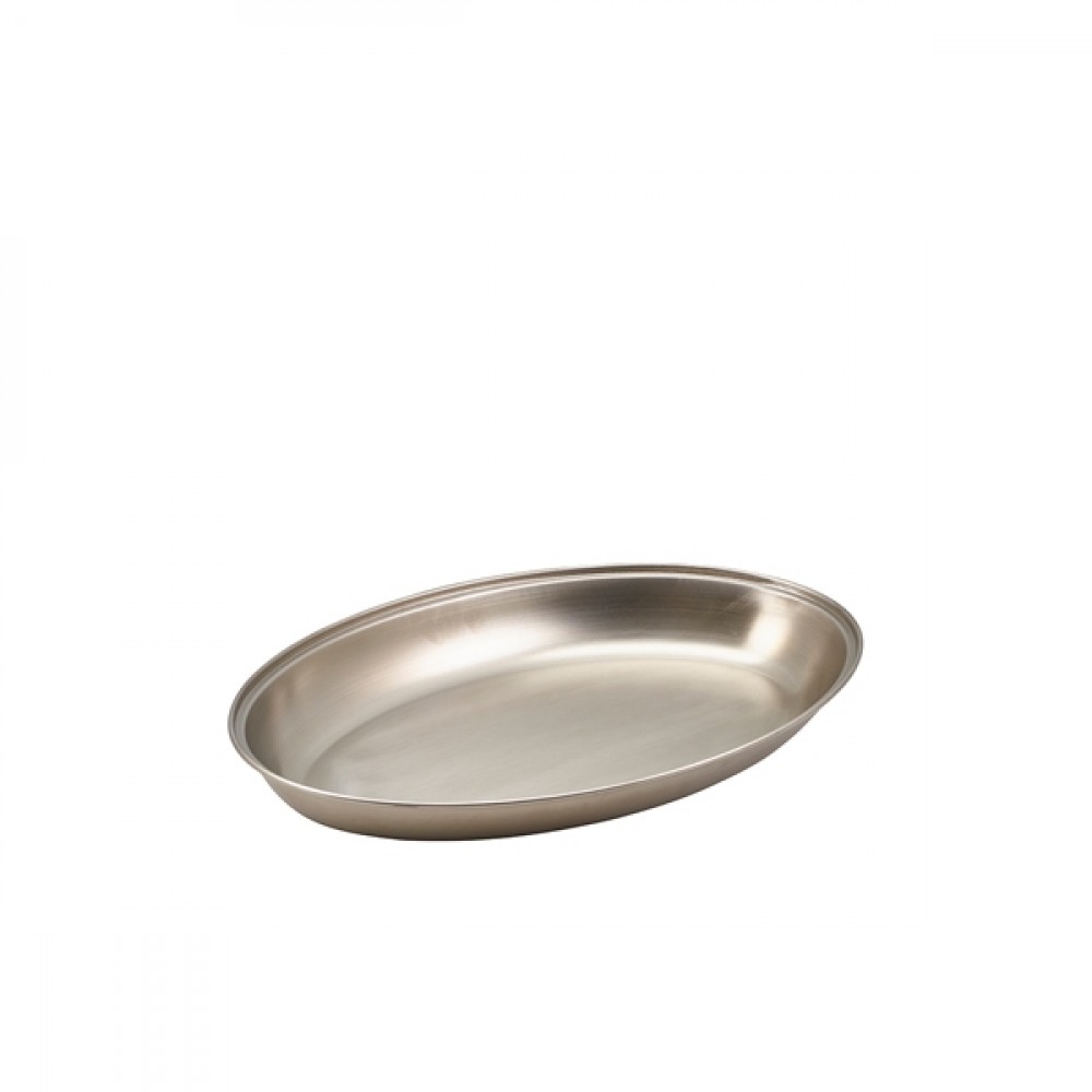 Genware Stainless Steel Oval Vegetable Dish 230mm