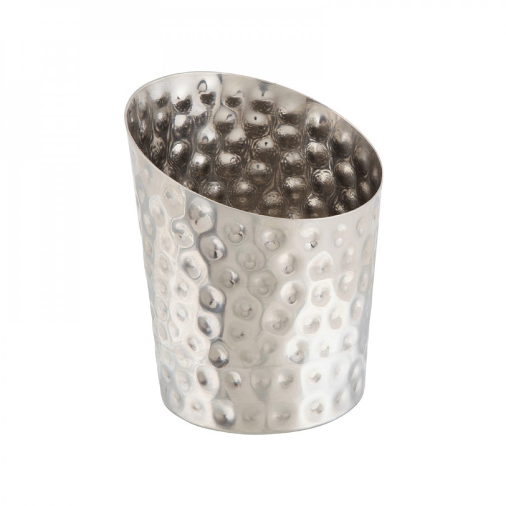 Genware Stainless Steel Hammered Serving Cup 11.6x9.5cm