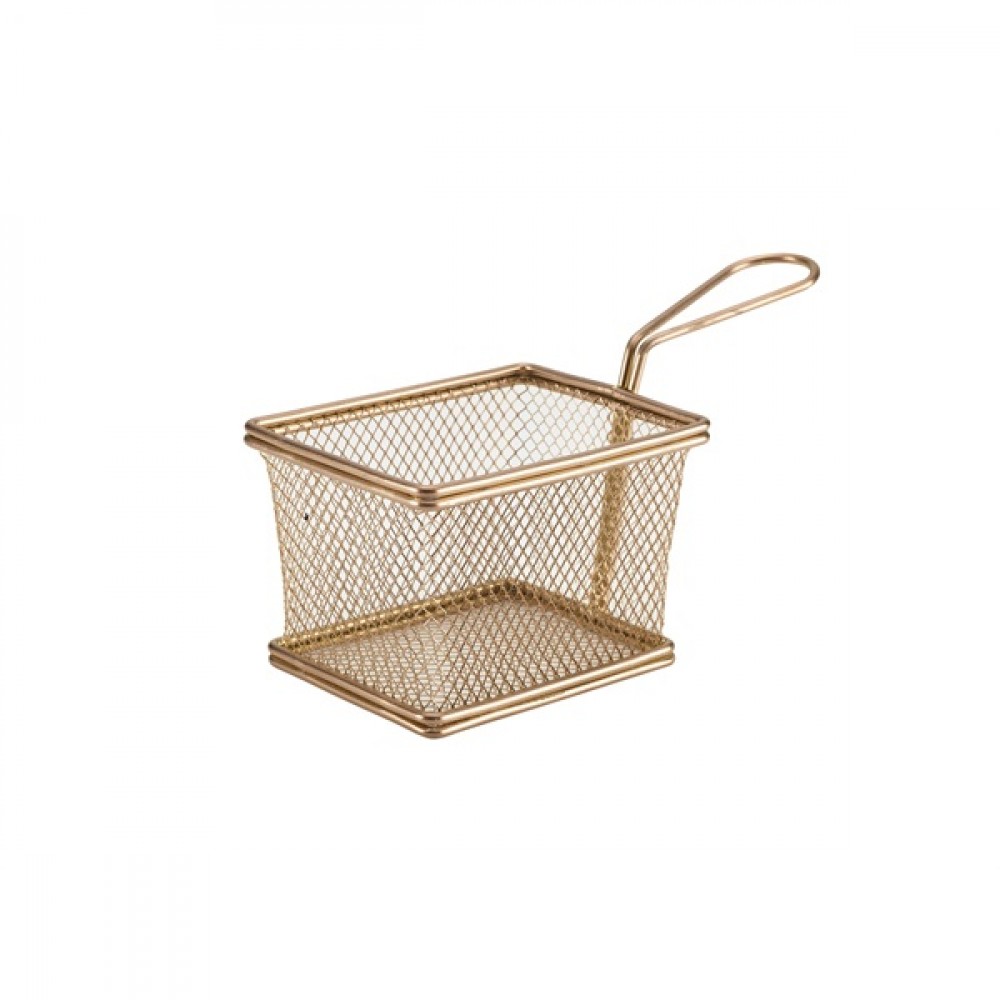 Genware Copper Serving Fry Basket 12.5x10x8.5cm