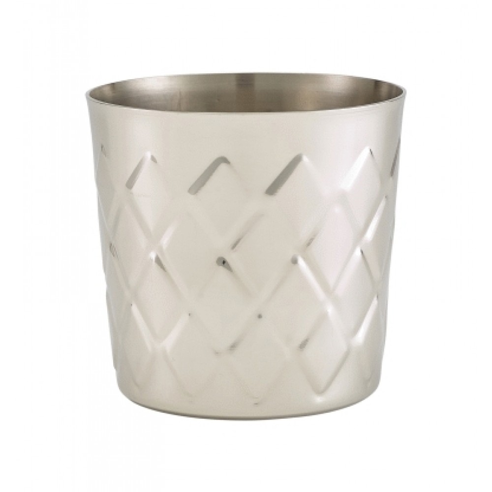 Genware Stainless Steel Diamond Serving Cup 8.5x8.5cm