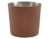 Genware Stainless Steel Serving Cup Rust Effect 8.5x8.5cm
