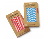 Berties Paper Straw 8" Red & White Stripe