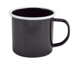 Berties Black/White Rim Enamel Mug 36cl-12.5oz