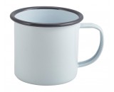 Berties Enamel Mug White with Grey Rim 36cl-12.5oz
