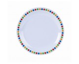 Genware Melamine Narrow Rim Plate Coloured Circles 16cm/6.25