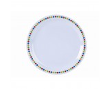 Genware Melamine Narrow Rim Plate Coloured Circles 23cm/9"