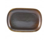 Terra Porcelain Rectangular Plate Rustic Copper 24x16.5cm-9.4x6.5"