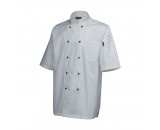 Genware Superior Chef Jacket Short Sleeve White XS 32"-34"