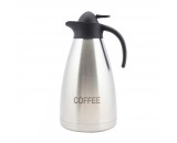 Genware Coffee Inscribed Stainless Steel Contemporary Vacuum Jug 2L