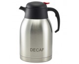 Genware Decaf Inscribed Stainless Steel Push Button Vacuum Jug 2L