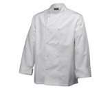 Genware Basic Stud Chef Jacket Long Sleeve White S 36"-38"