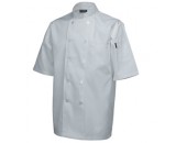 Genware Standard Chef Jacket Short Sleeve White  XS 32"-34"