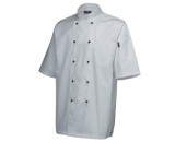 Genware Superior Chef Jacket Short Sleeve White S 36"-38"