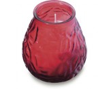 Berties Glass Lowboy Candle Red