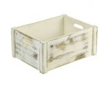 Genware Wooden Crate White Wash 41x30x18cm