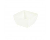 Genware Melamine Curved Square Bowl White 15cm
