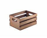 Genware Dark Rustic Wood Crate 21.5x15x10.8cm