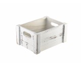 Genware White Wash Wood Crate 22.8x16.5x11cm