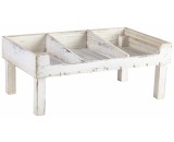 Genware Wooden Crate Stand Rustic White Wash 53x32x21cm