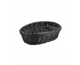 Genware Polywicker Oval Basket Black 22.5x15.5cm