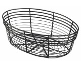 Genware Black Wire Basket Oval 25.5x16x8cm