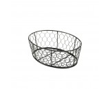 Genware Black Wire Basket Oval 23x17x10.5cm