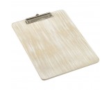 Genware Wooden Menu Clipboard A4 White Washed 24x32cm